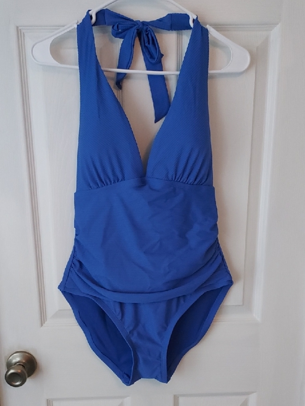 Blue Halter One-Piece Swimsuit
